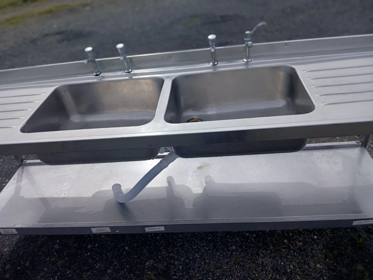 Staneless steel cabbinet double sink unit complete - Image 4