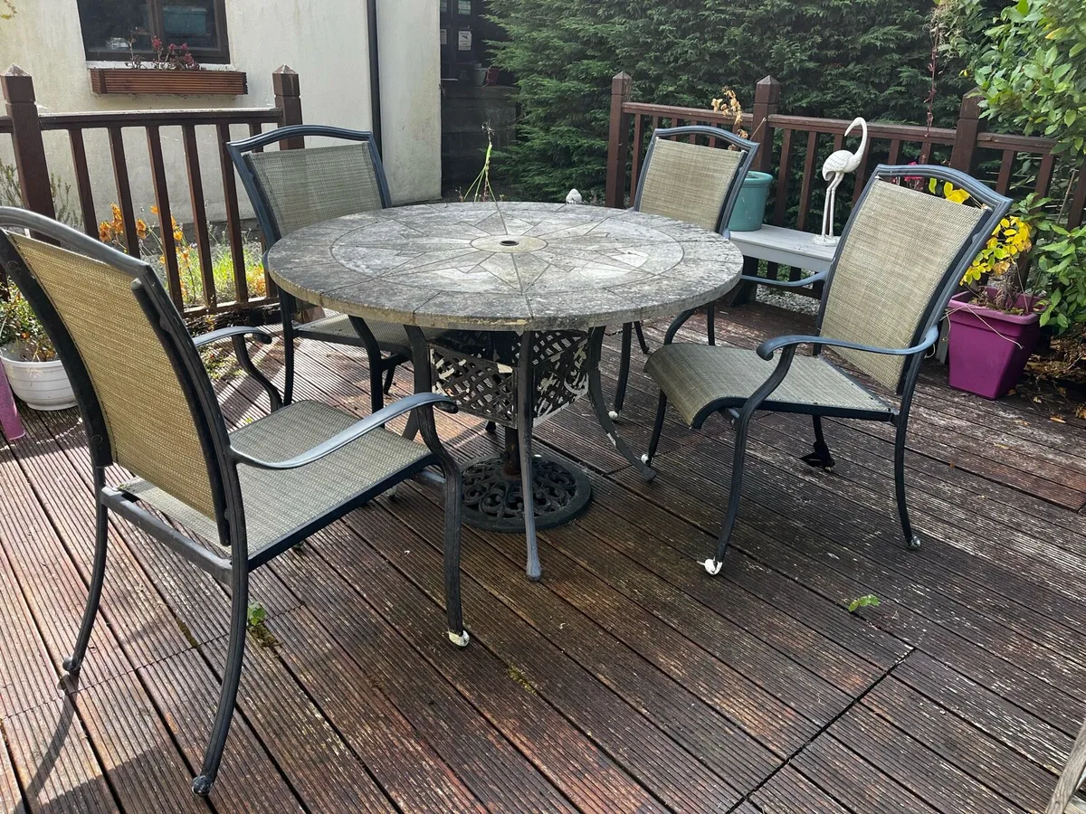 Stone garden table and chairs