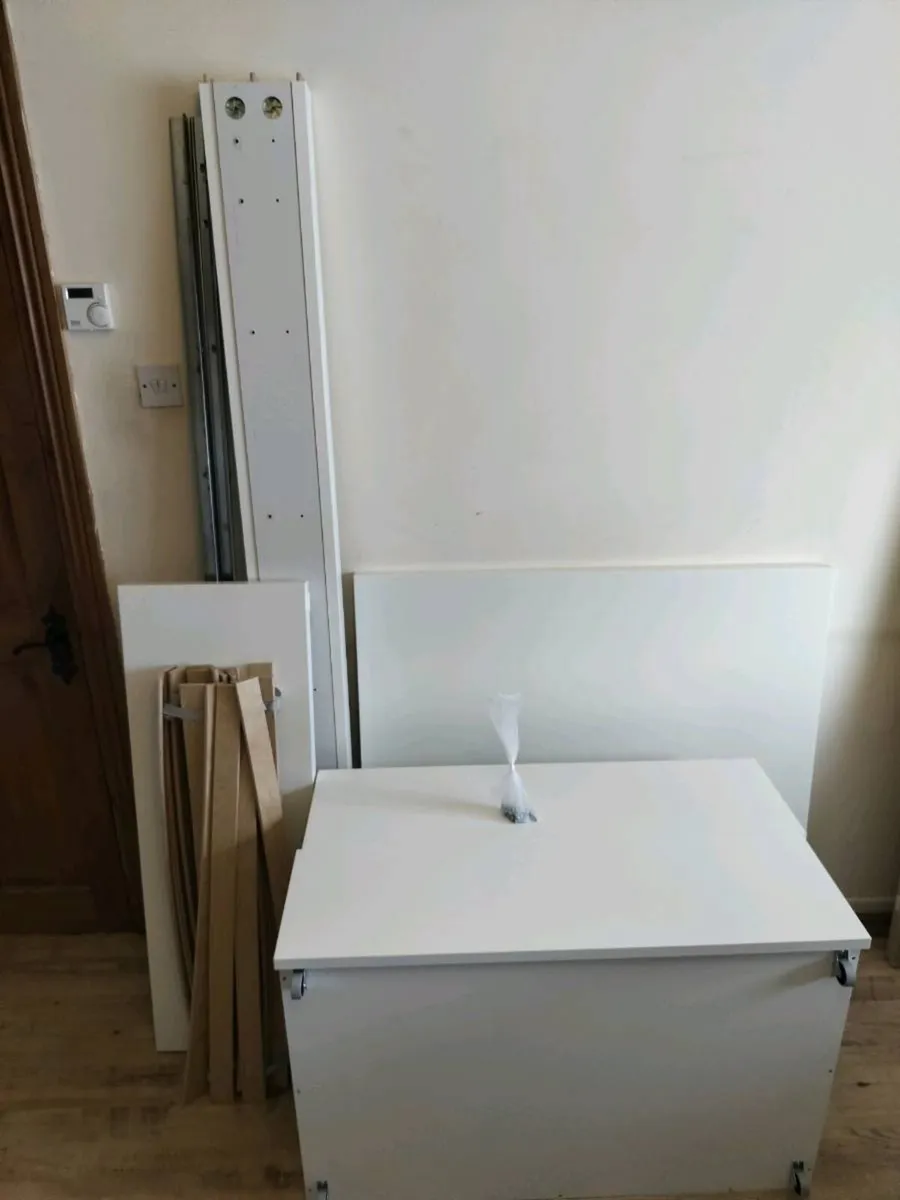 Single bed frame Malm white with 2 drawers - Image 3