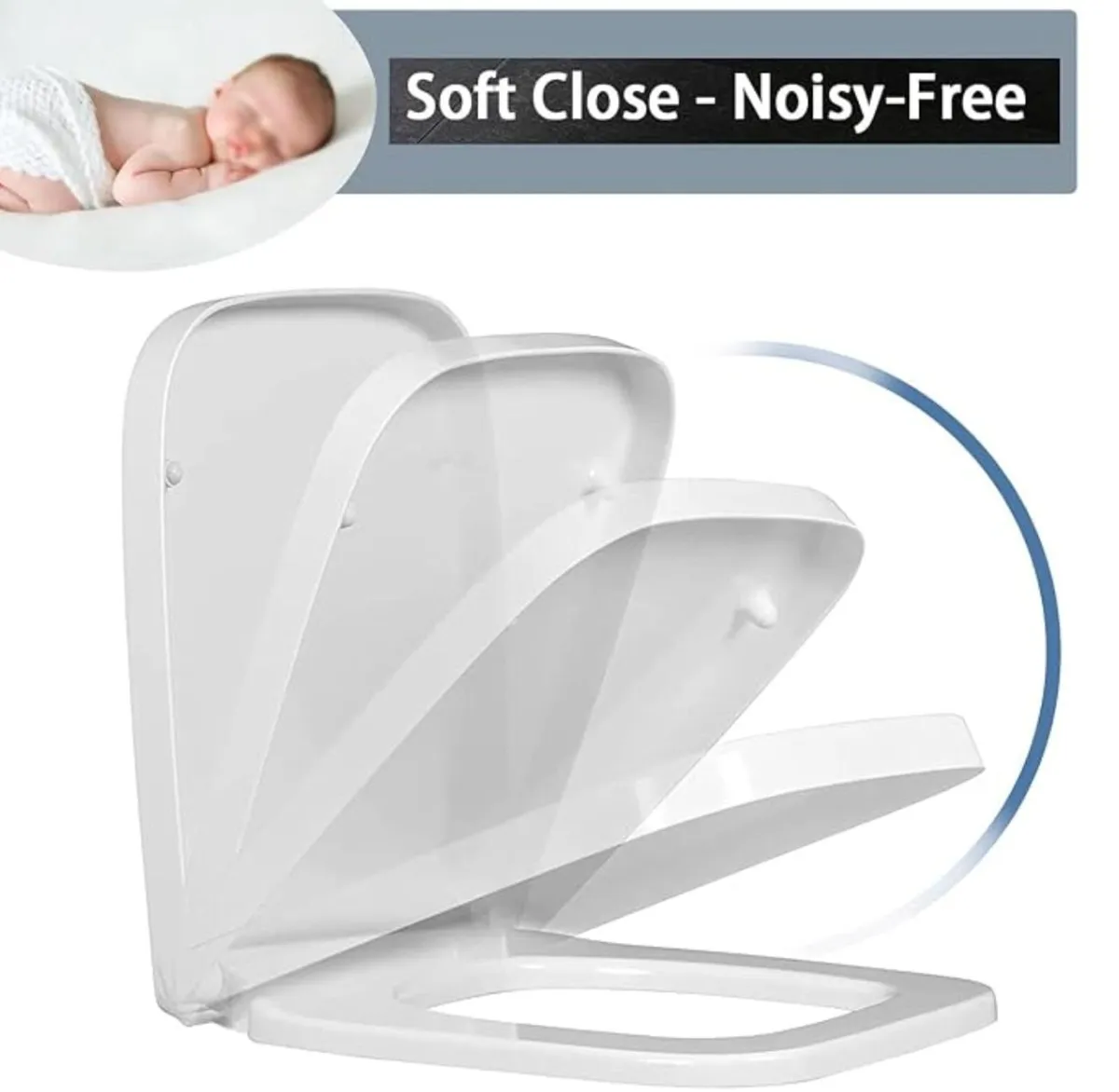 Brand New White Square Toilet Seat - Image 2