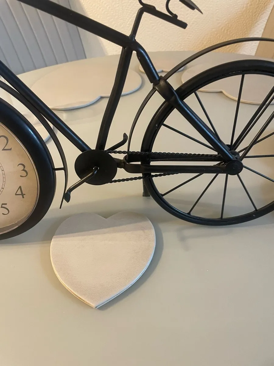 Vintage Metal Bicycle Table Clock / Desk Ornament - Image 3