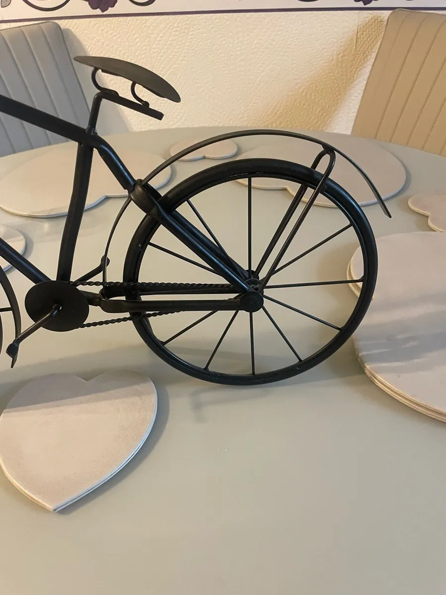 Vintage Metal Bicycle Table Clock / Desk Ornament - Image 4