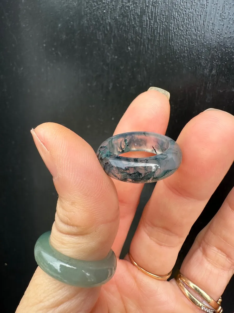 Natural Moss Agate Ring (17mm) - Image 2