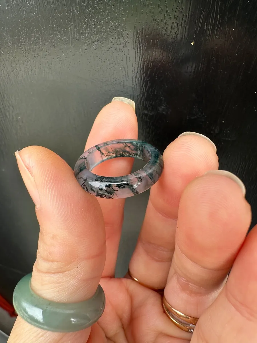 Natural Moss Agate Ring (17mm) - Image 4