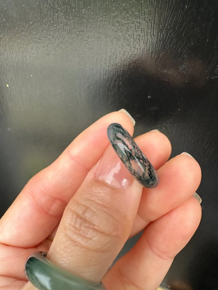 Natural Moss Agate Ring (17mm) - Image 3