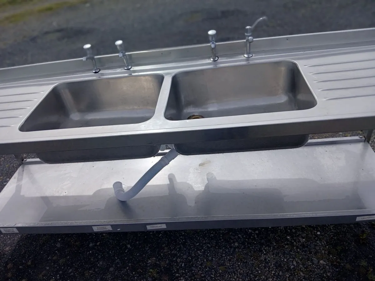 Staneless steel cabbinet double sink unit complete - Image 3