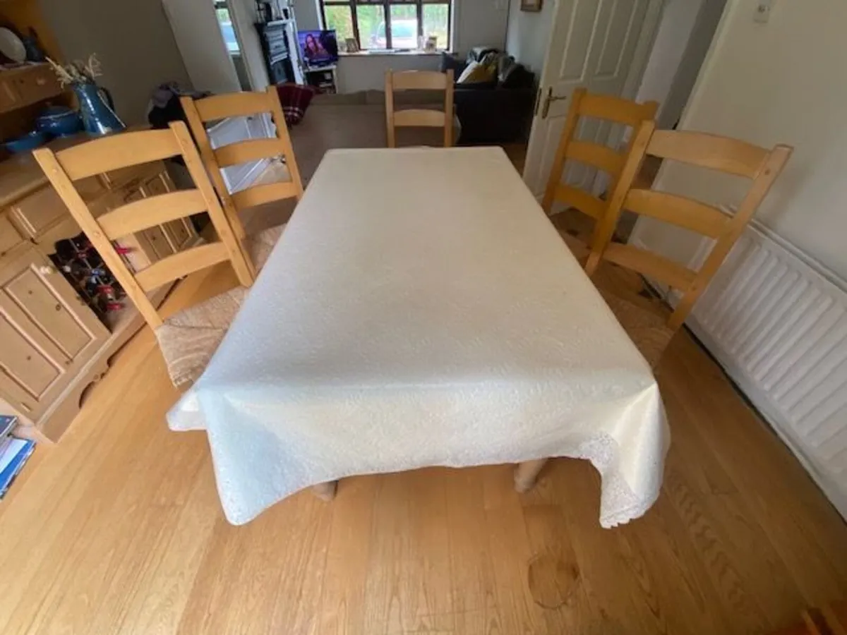 Solid Pine Dining Table & 5 Chairs - Image 4