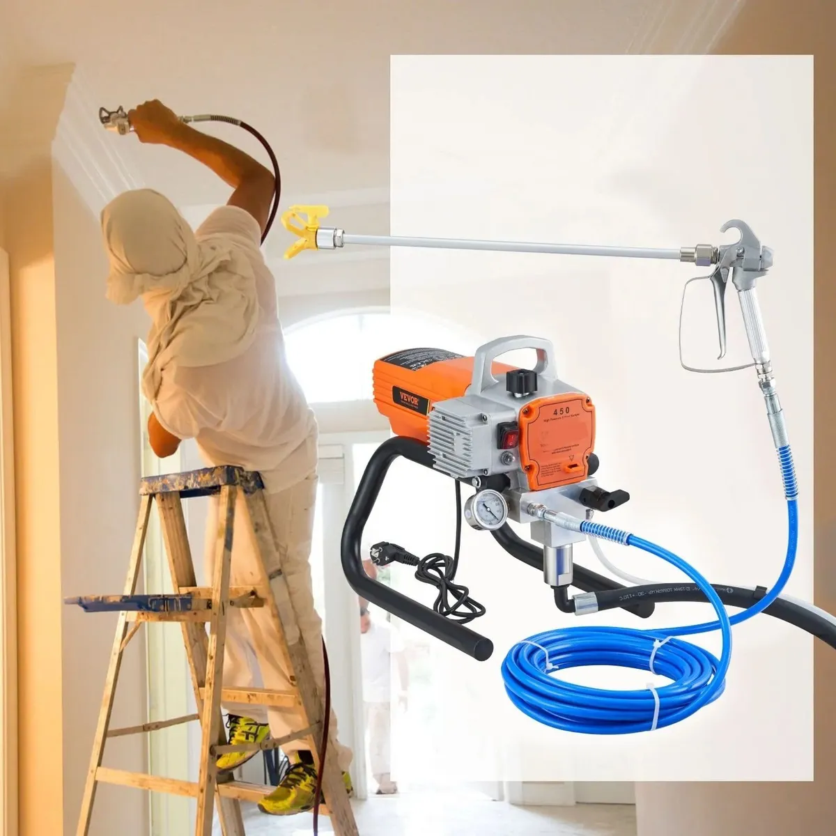 Airless Paint Sprayer Adjustable Pressure 1800W - Image 3