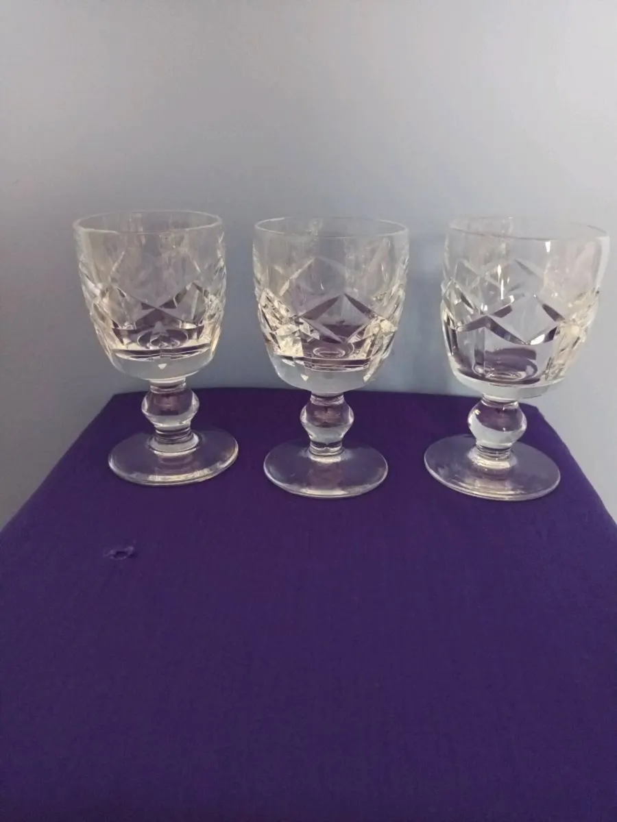 3 Waterford Crystal " Kerry pattern " Port Glasses - Image 1