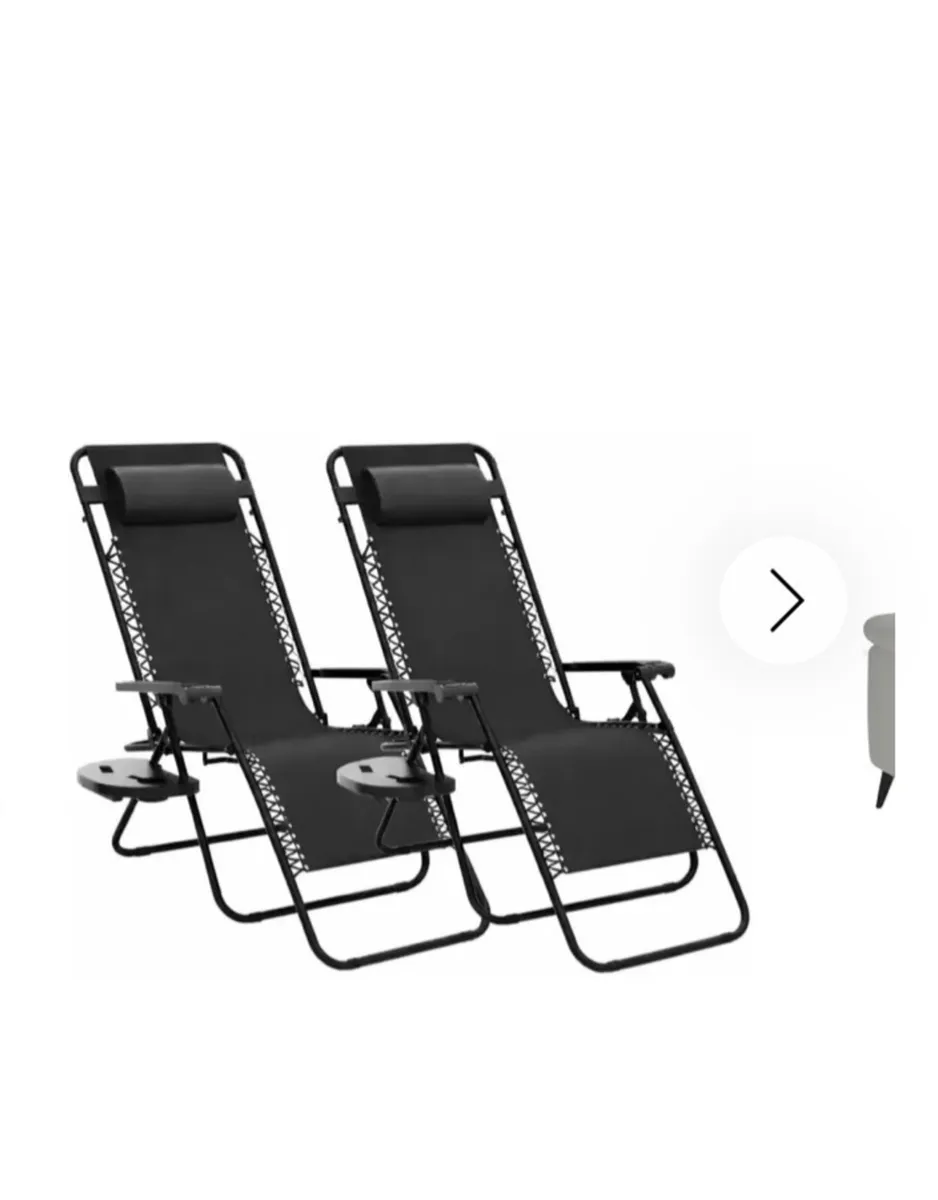 Reclining garden chair black