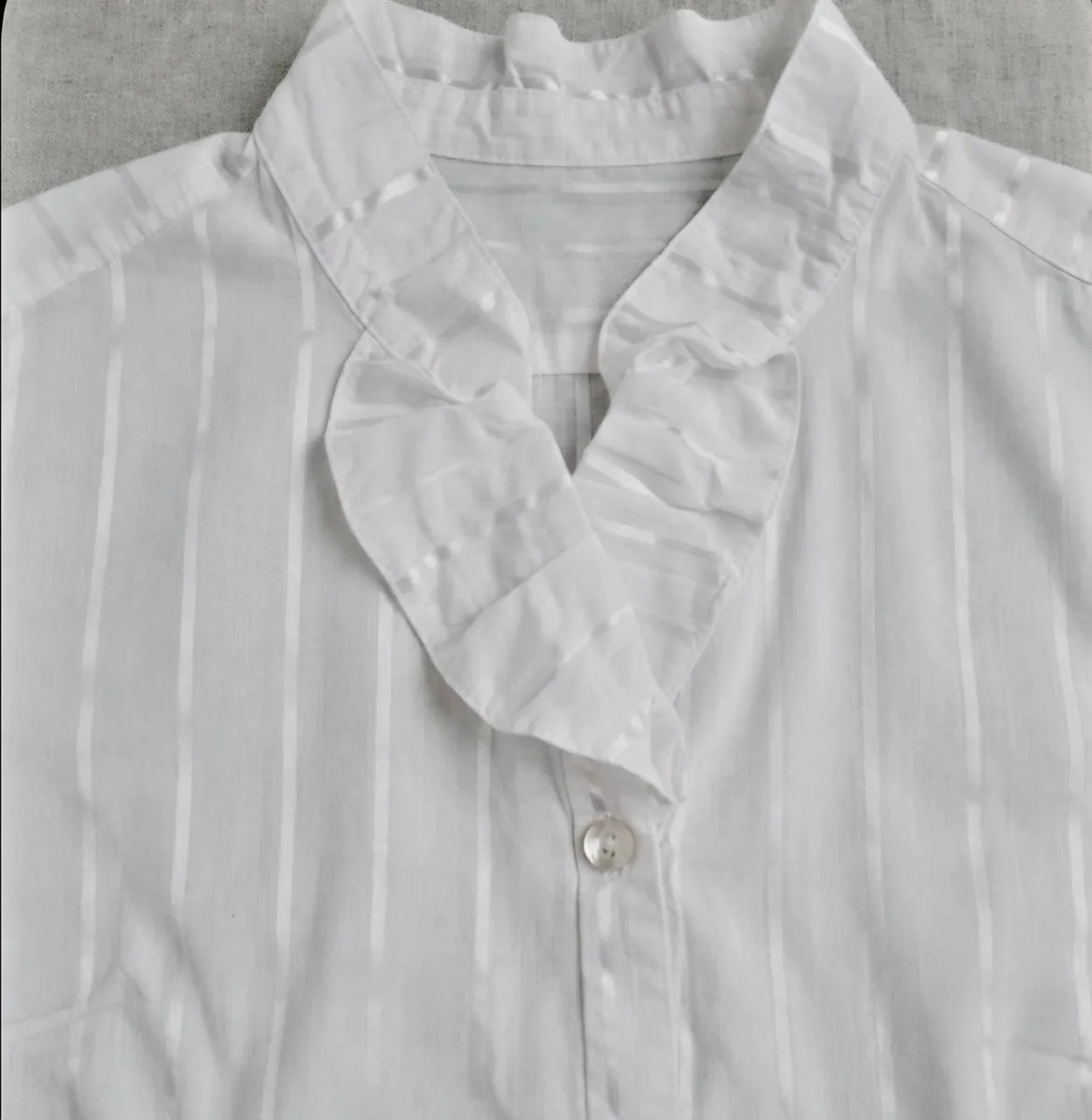 Beautiful White Cotton Blouse – Size 12 - Image 1