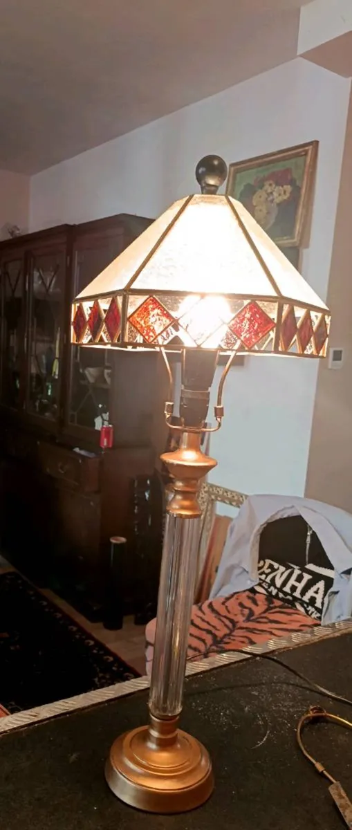 Elegant tall glass lamp - Image 1