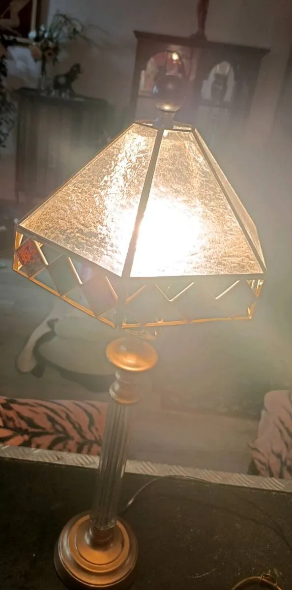 Elegant tall glass lamp - Image 2