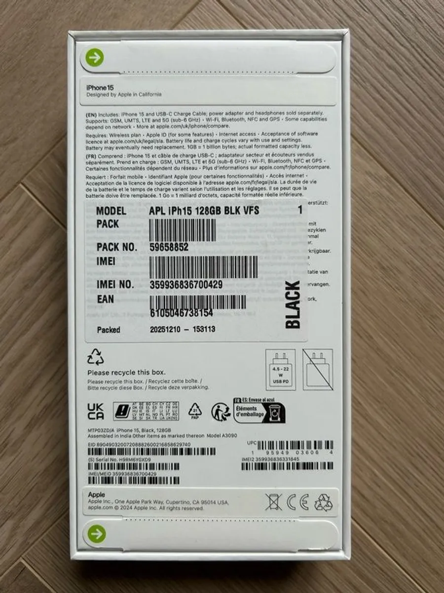 iPhone 15 , 128 G , black brand new, unboxed. - Image 2
