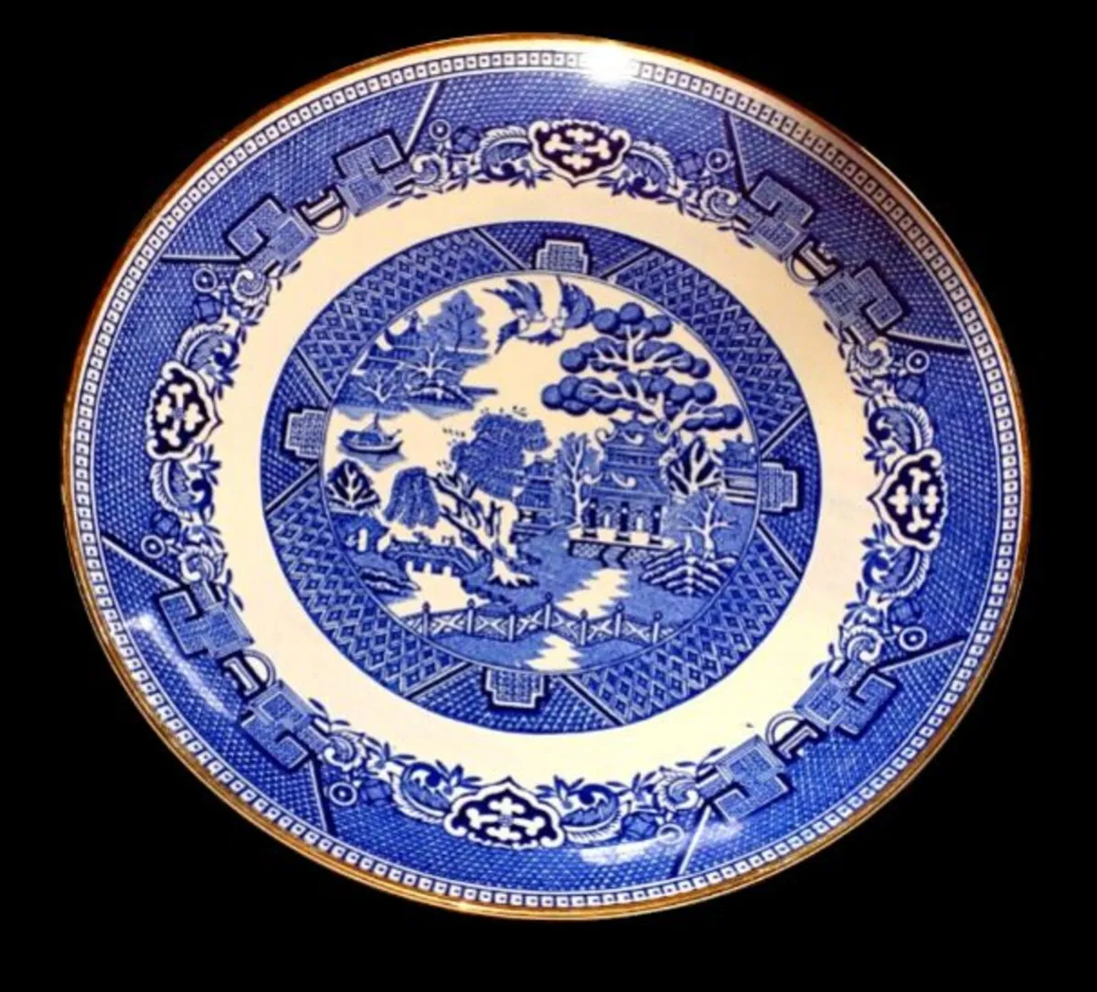 Vintage Arklow Pottery Blue Willow Dinner Plate – - Image 2