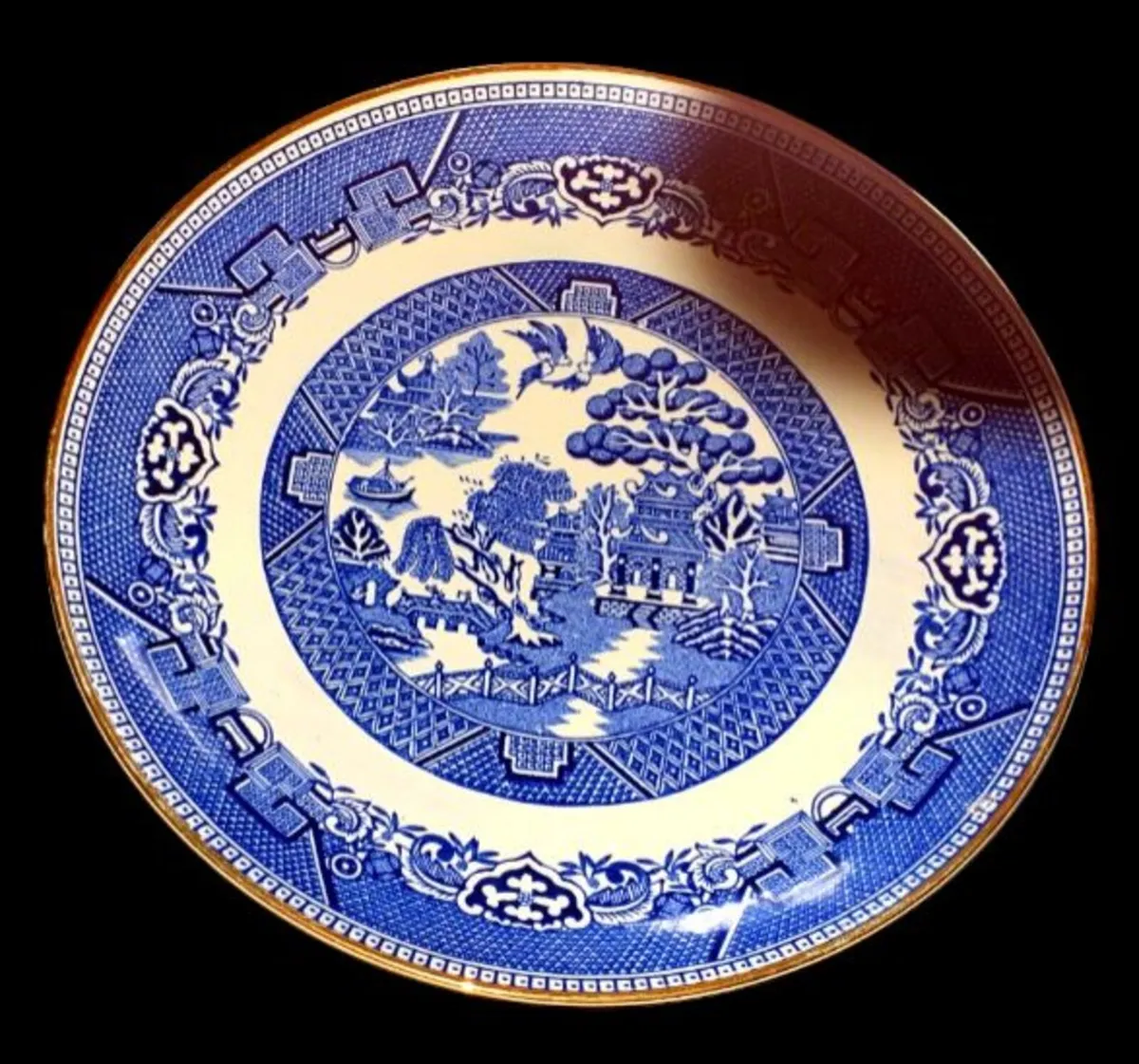 Vintage Arklow Pottery Blue Willow Dinner Plate – - Image 3
