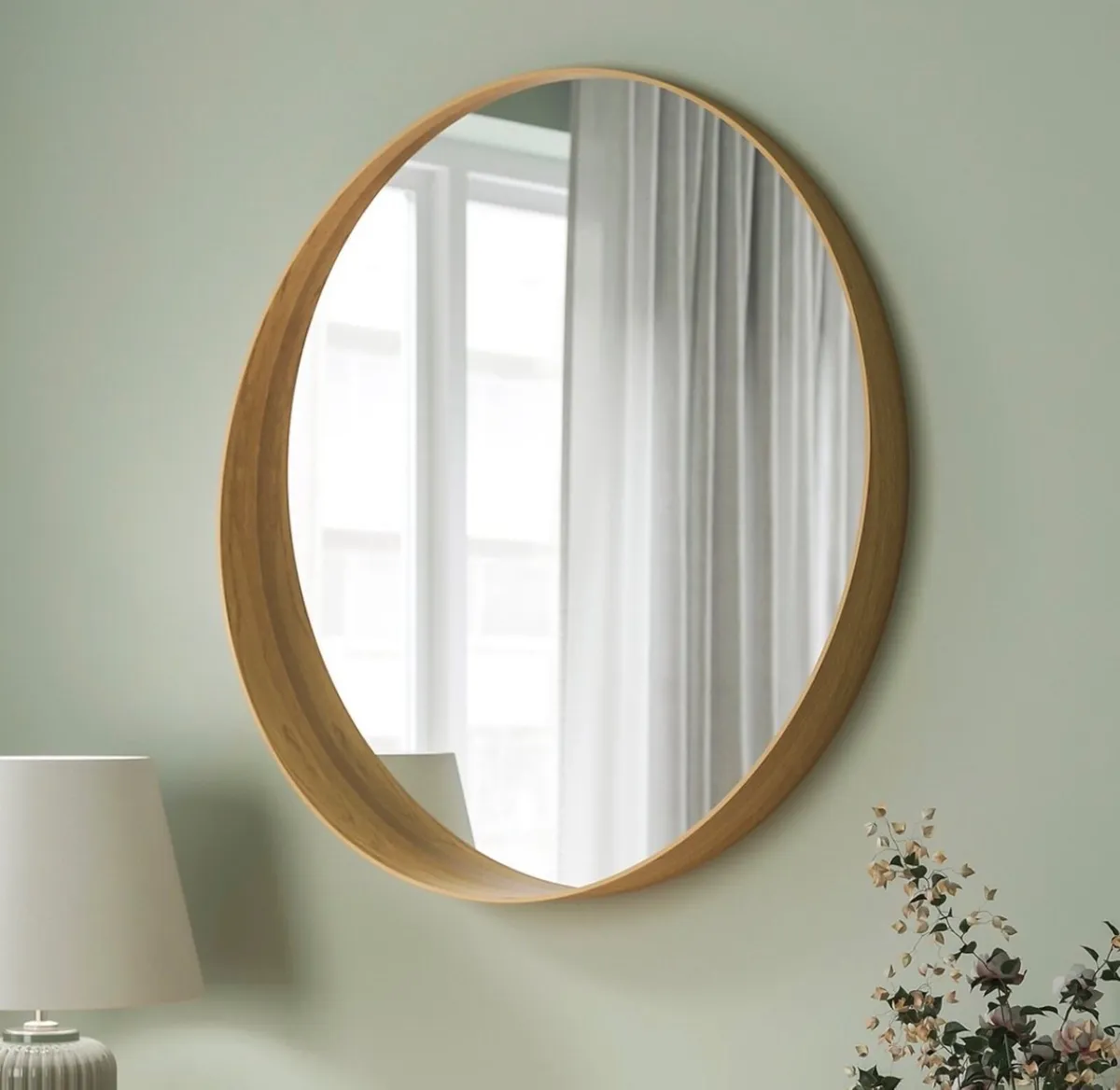 Round Mirror - Oak veneer - Image 1