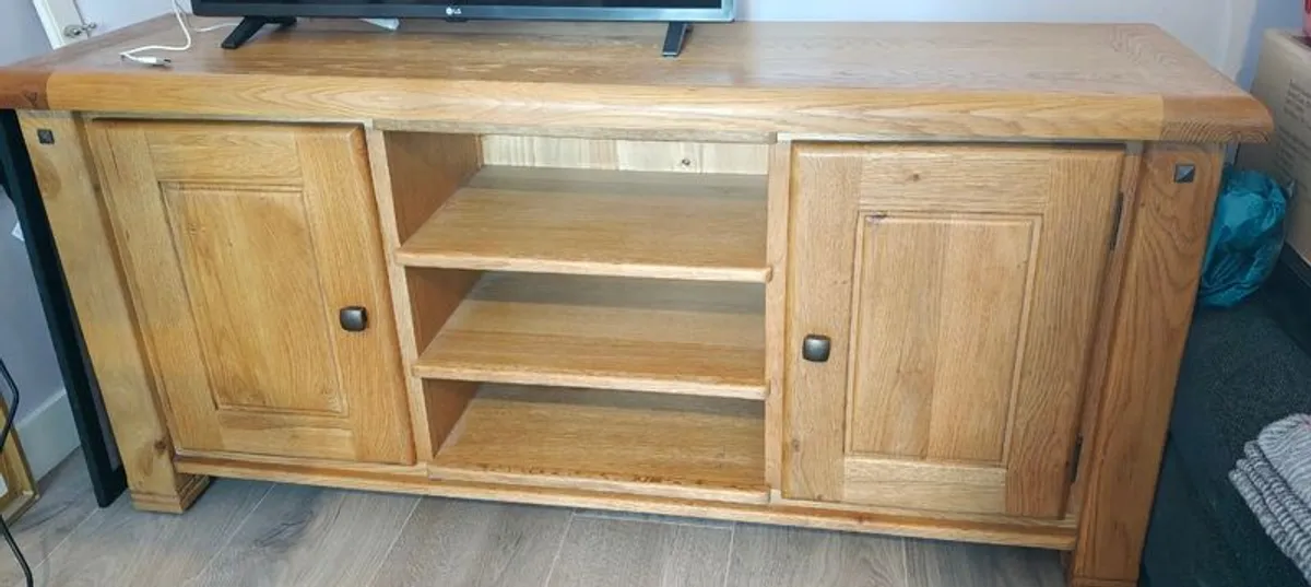 Solid Oak TV unit - Image 2