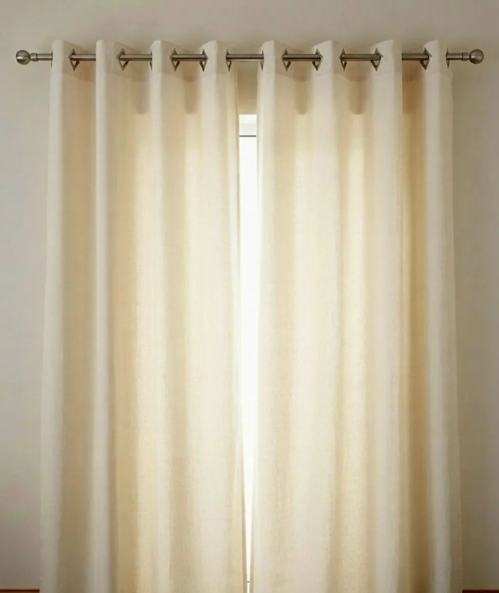 Beautiful Cream Cotton Ready-to-Hang Curtains