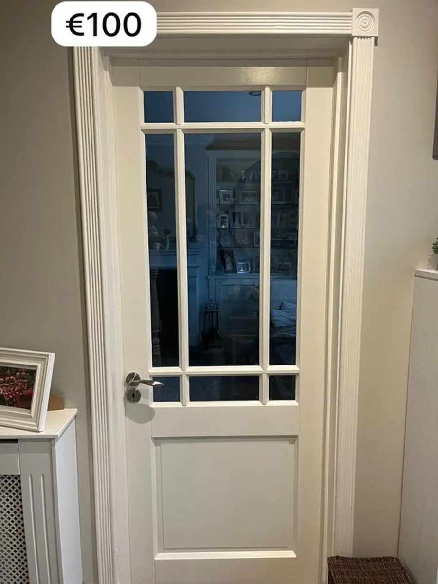 White Internal Glass-Panel Doors  Single and Double Sets - Image 1