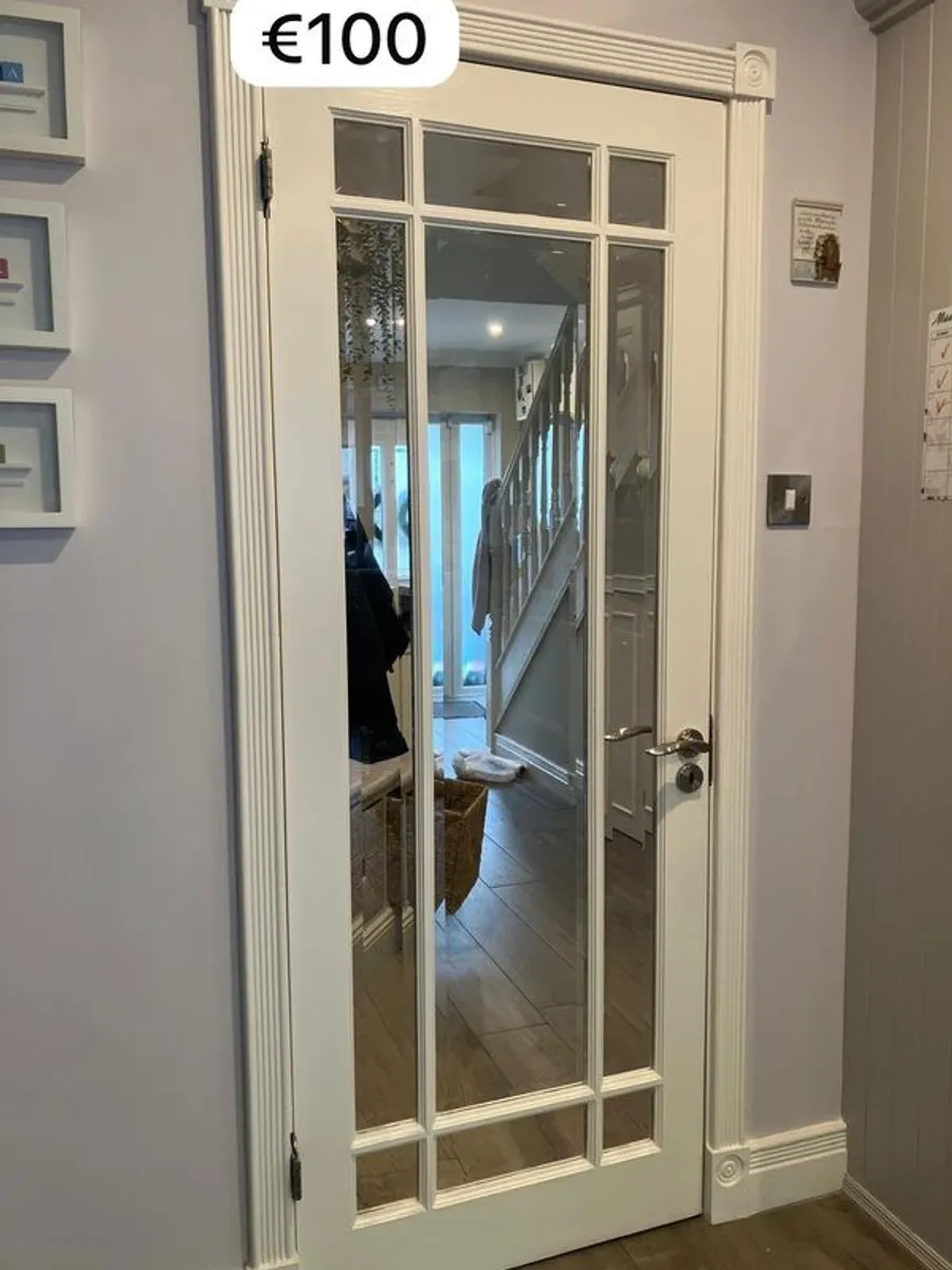 White Internal Glass-Panel Doors  Single and Double Sets - Image 2