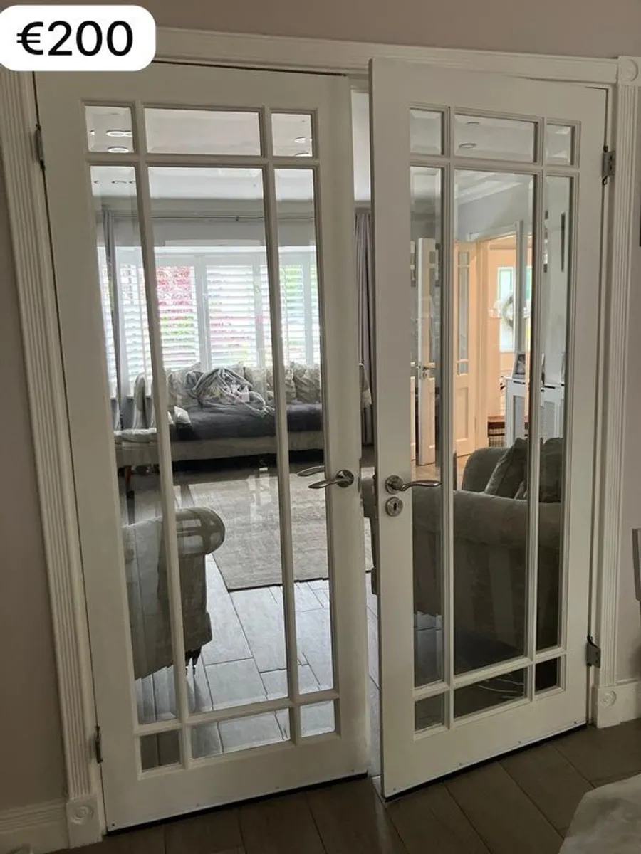 White Internal Glass-Panel Doors  Single and Double Sets - Image 3