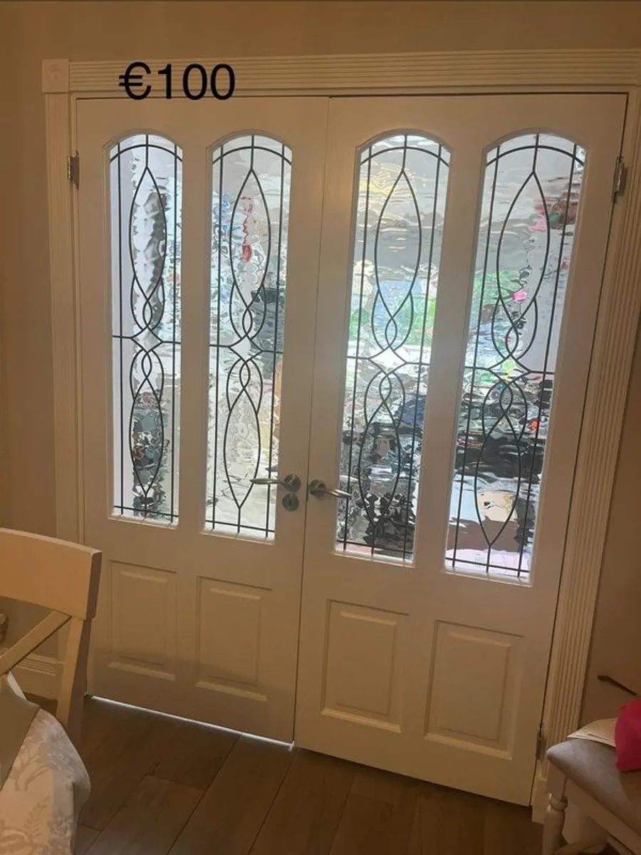 White Internal Glass-Panel Doors  Single and Double Sets - Image 4