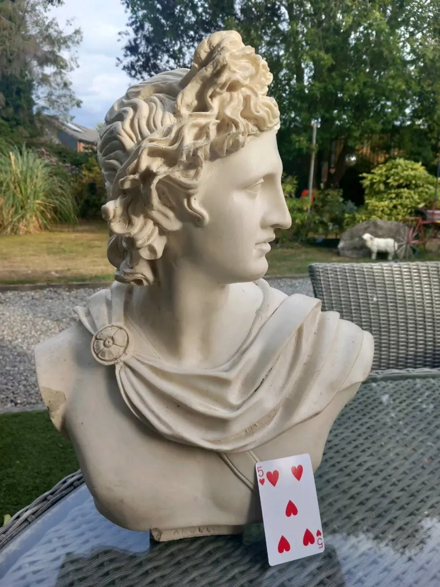 Apollo bust, v v heavy, beautiful piece, D18 - Image 3
