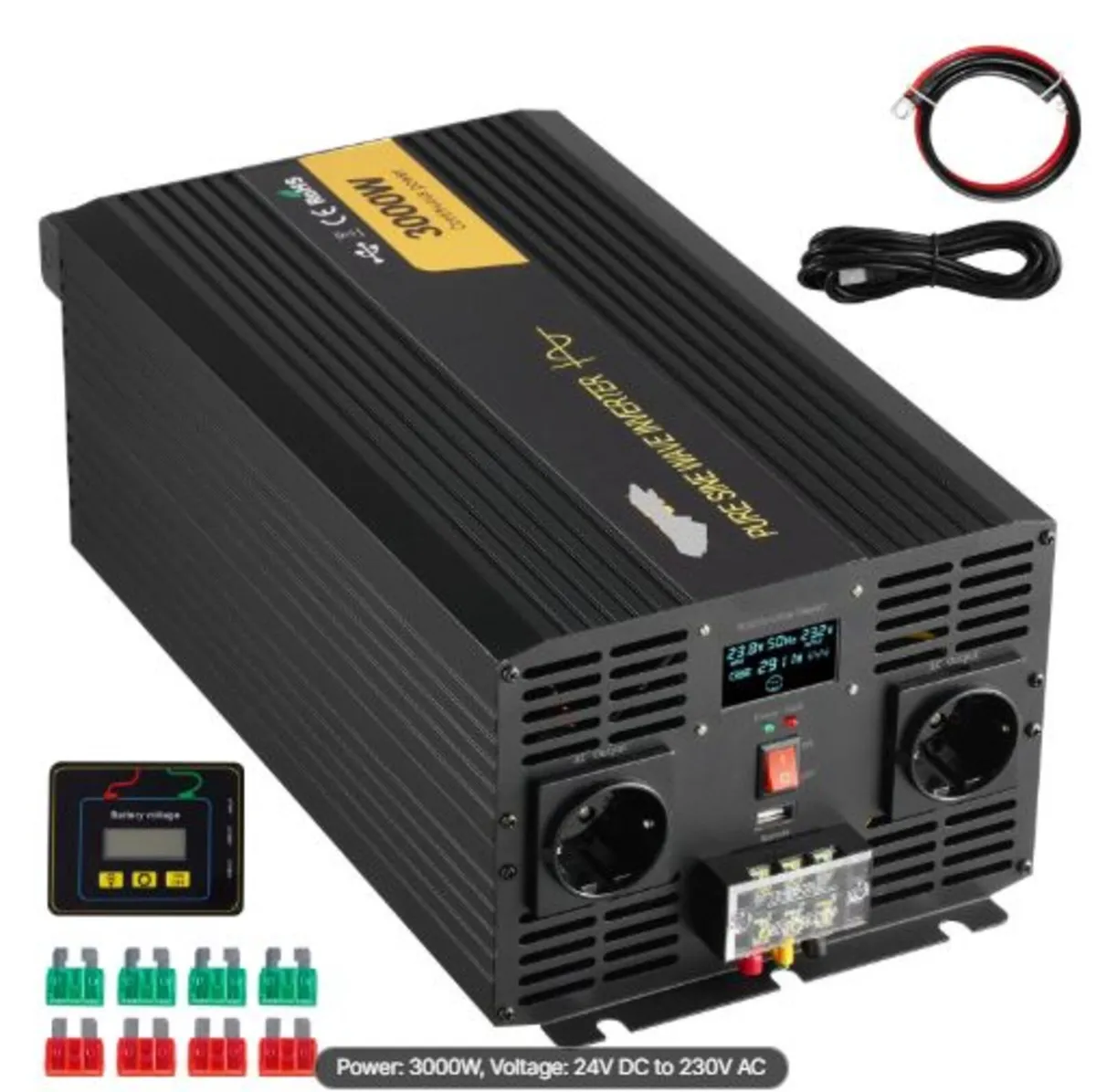 Pure Sine Wave Inverter, 3000 Watt, DC 24V to AC - Image 1