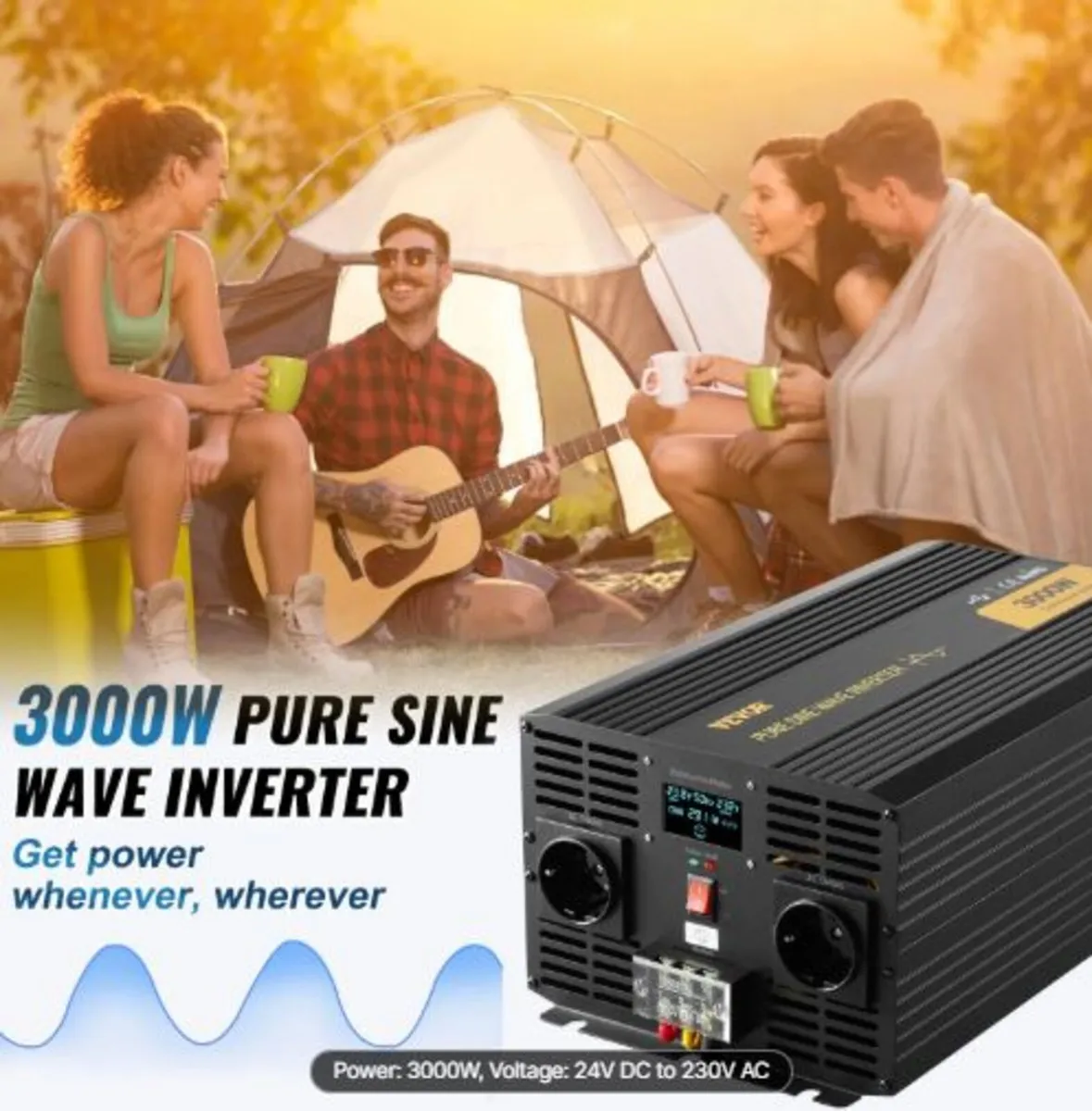 Pure Sine Wave Inverter, 3000 Watt, DC 24V to AC - Image 2
