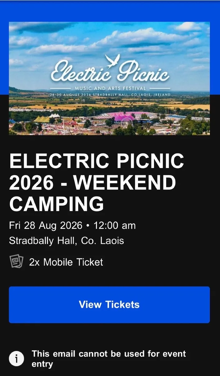 EP tickets and glamping - Image 1