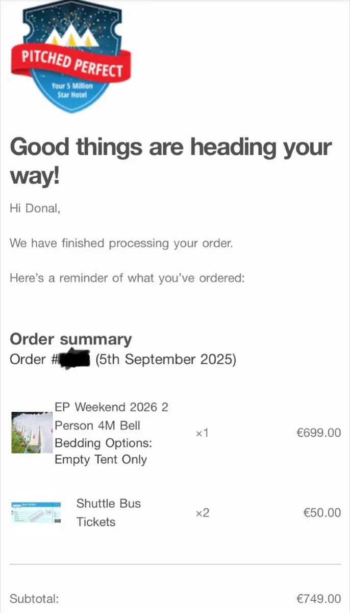 EP tickets and glamping - Image 2