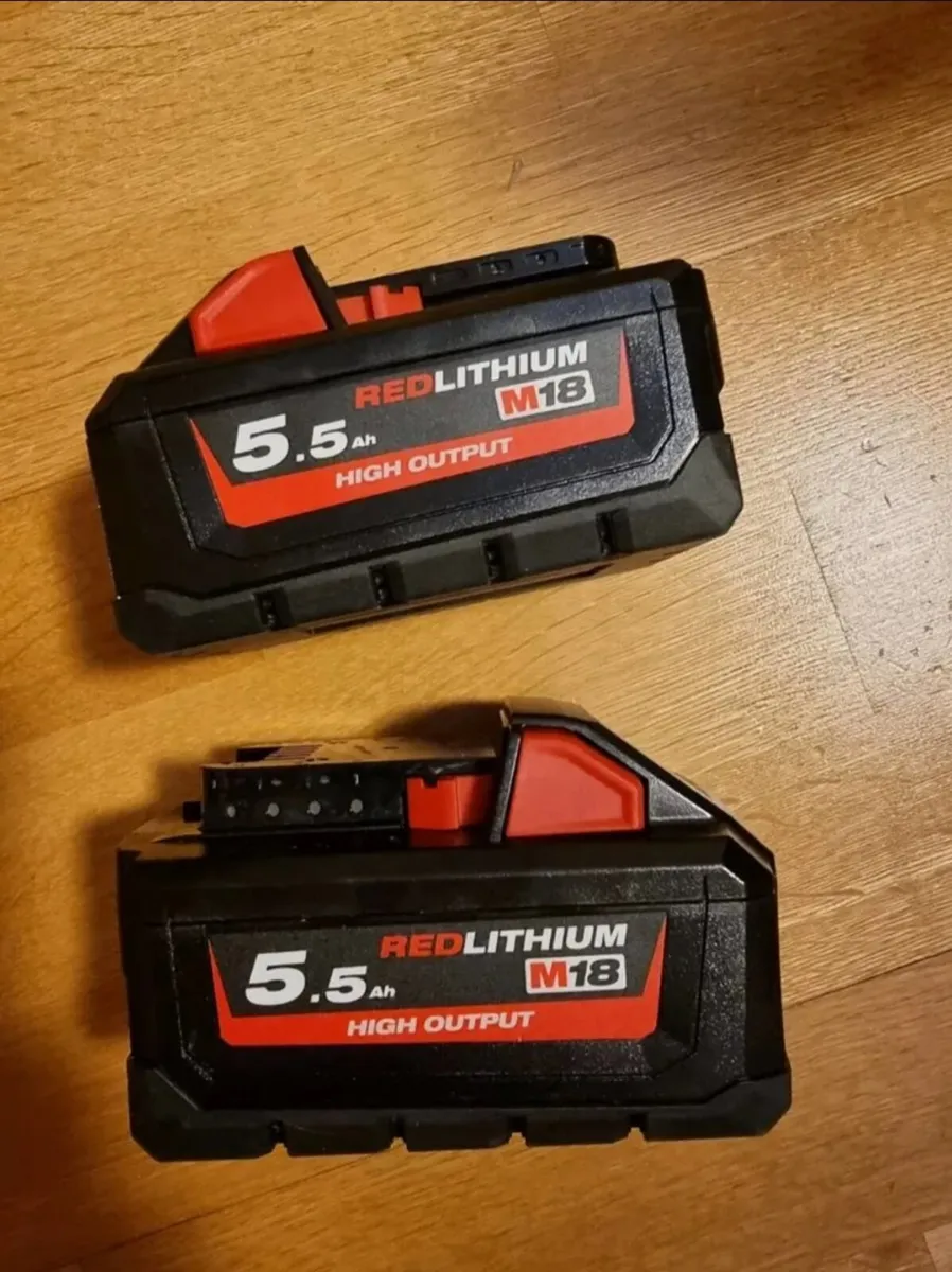 Milwaukee M18 High Output 5.0Ah Batteries x2 - Image 1
