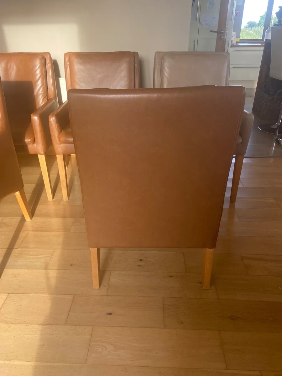 6 Leather dining chairs - Image 4