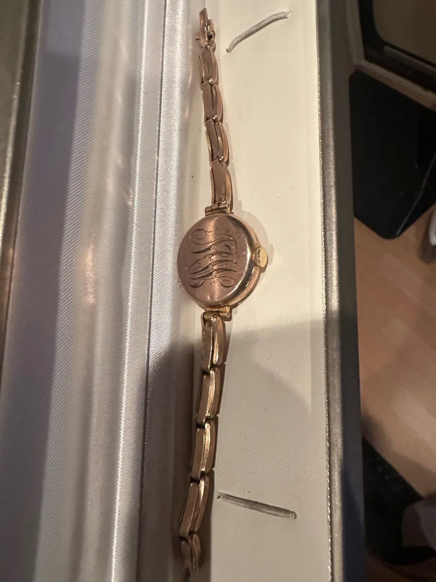 Vintage 9ct gold ladies mechanical wrist watch 17g - Image 3