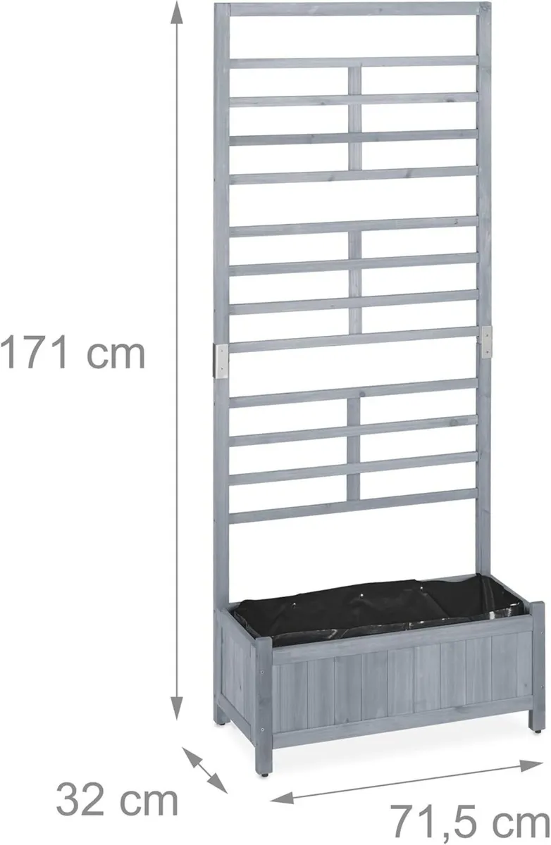 Planter Box with Trellis Balcony Garden Wooden - Image 4