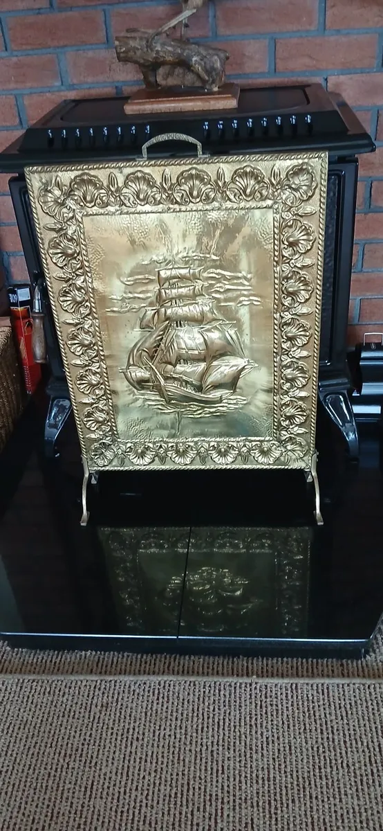 Brass fire screen - Image 2
