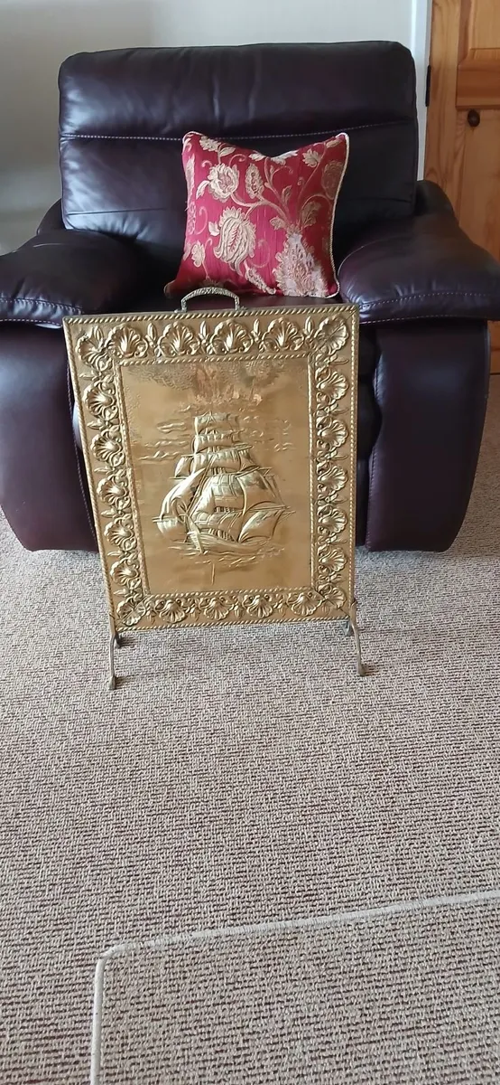 Brass fire screen - Image 4