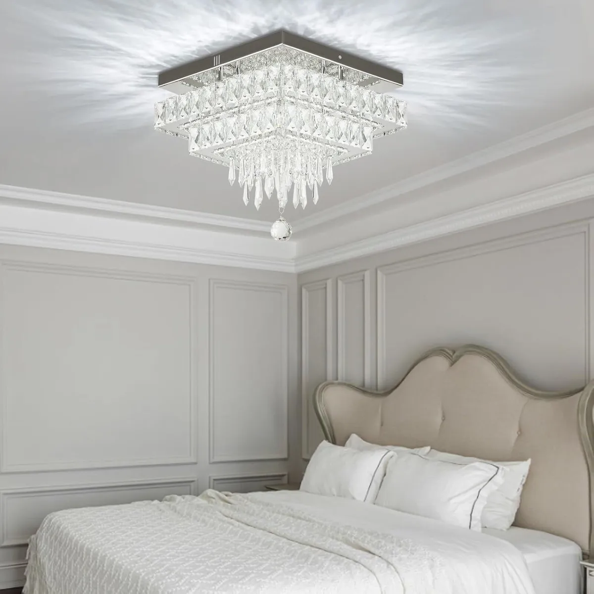 40CM 4-Tier Crystal LED Chandelier 55W 3000K Warm - Image 4