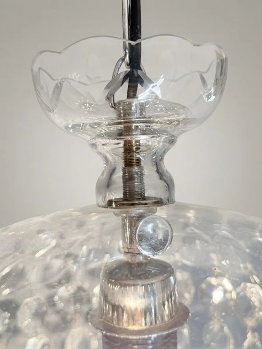 Vintage Cut Glass Basket Pendant Chandelier - Image 4