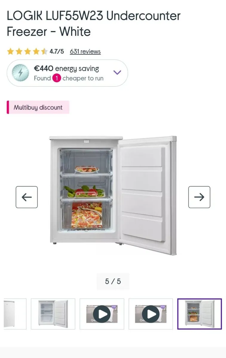 One Year Old LOGIK Freezer - Image 2