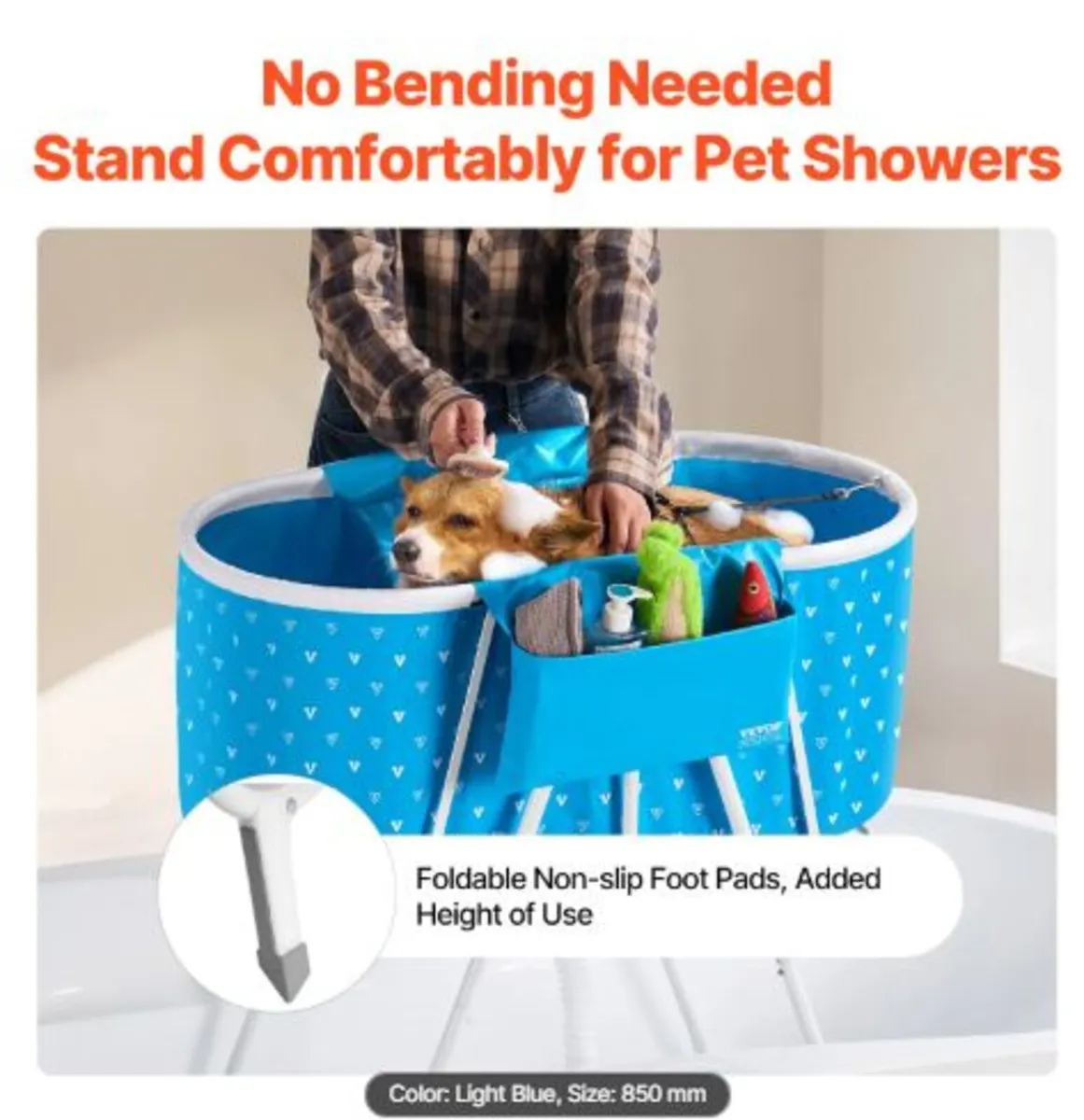 Portable Dog Bathtub, Elevated & Foldable Space - Image 2