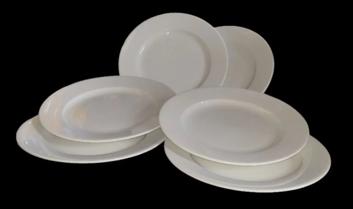 Set of 6 Harrods White Wide-Rim Plates – Pristine - Image 1