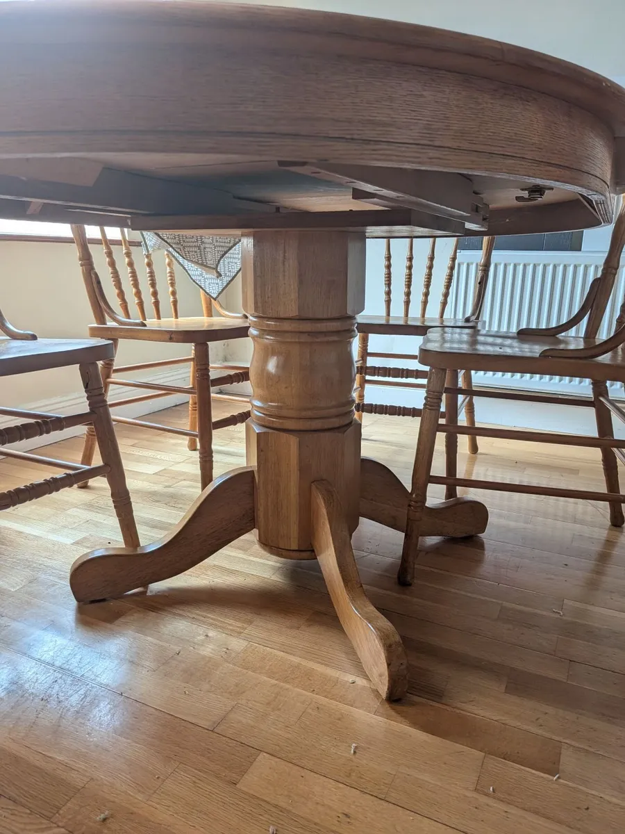Solid Oak Dining Table and 6 Chairs - Image 4