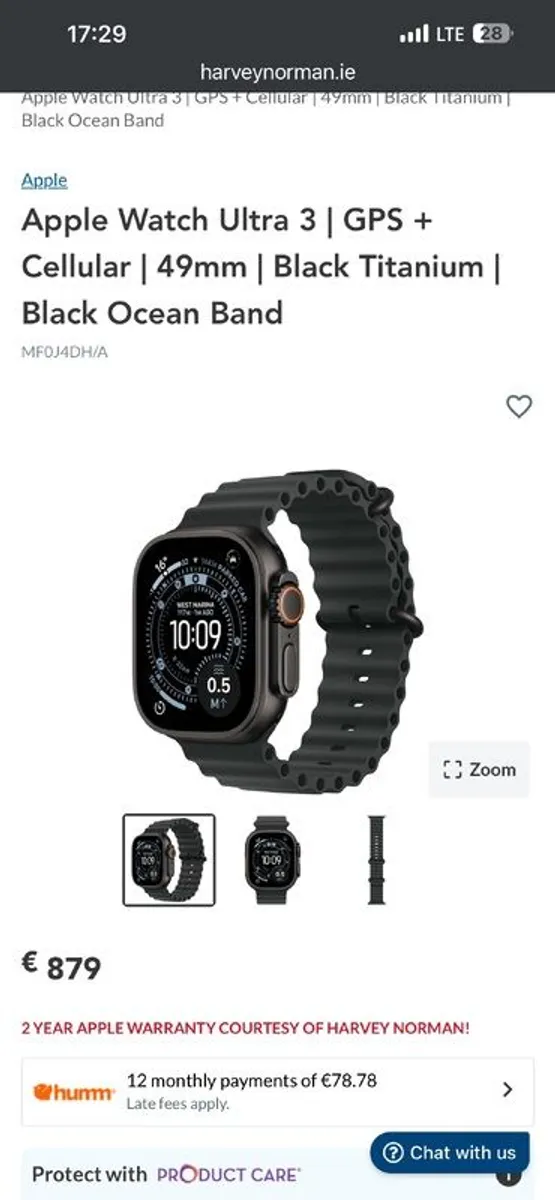 Apple Watch Ultra 3 (with 2 years apple care)