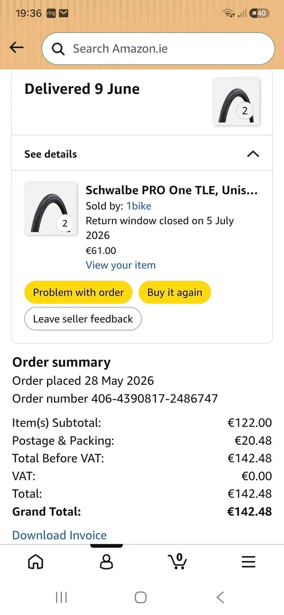 New Schwalbe pro one tubeless ready tyres. 700x25 - Image 3
