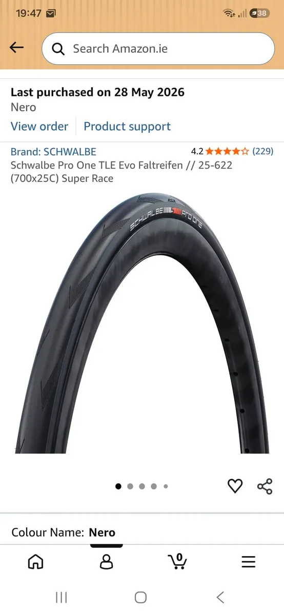 New Schwalbe pro one tubeless ready tyres. 700x25 - Image 4