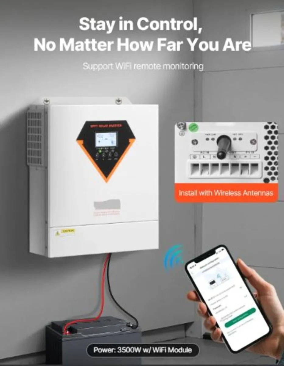 Hybrid Solar Inverter, 3500W,All in One Pure Sine - Image 1