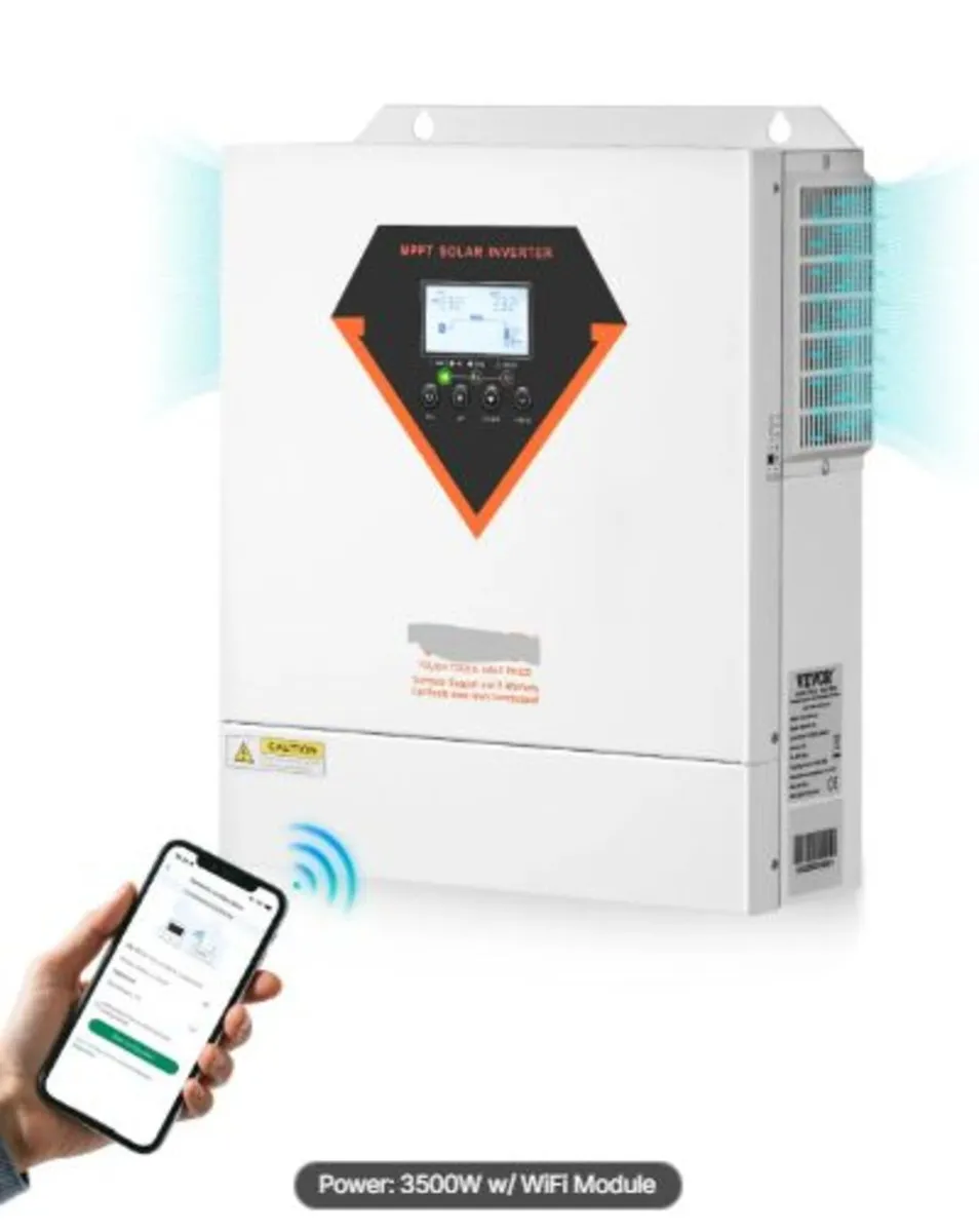 Hybrid Solar Inverter, 3500W,All in One Pure Sine - Image 2