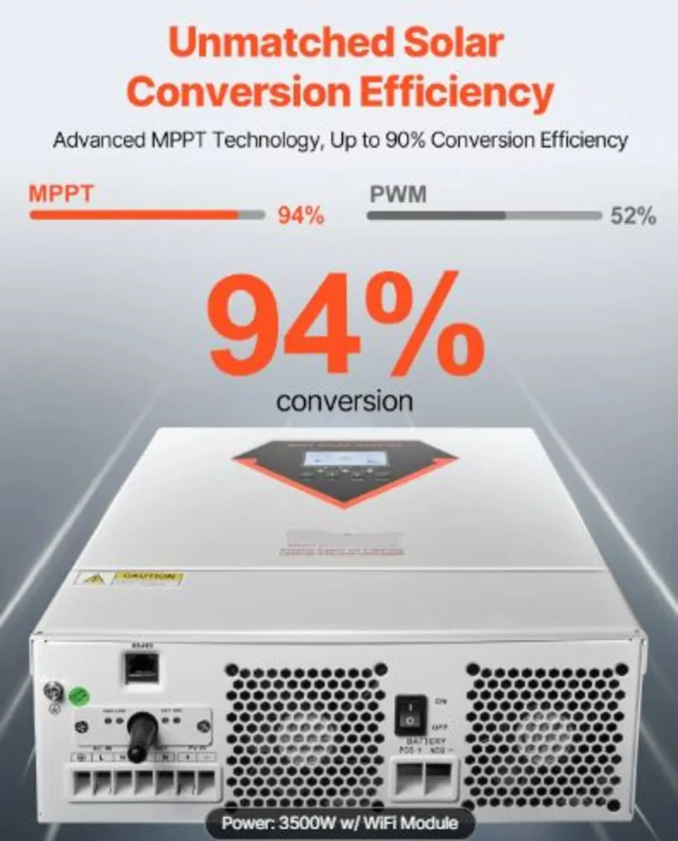 Hybrid Solar Inverter, 3500W,All in One Pure Sine - Image 4